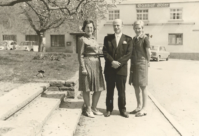 60er Jahre von l Gertrud Feurer Arthur Feurer Gretel Kempf verh. Hornig spter in Sulz