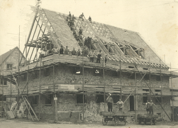 Hirschen Neubau 24.4.1948 Zimmerer Urban Fischbach Maurer Heinrich Hiestand Immenstaad